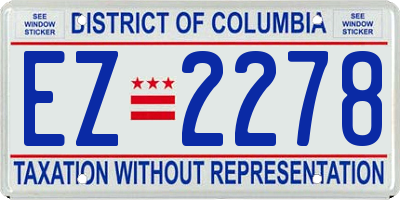 DC license plate EZ2278