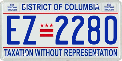 DC license plate EZ2280