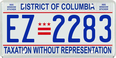 DC license plate EZ2283