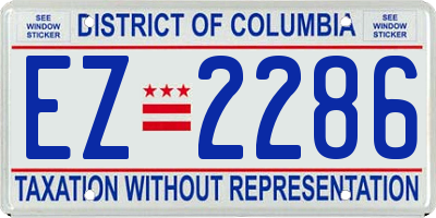 DC license plate EZ2286