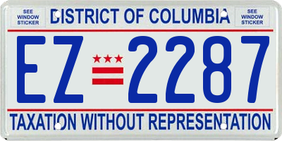 DC license plate EZ2287