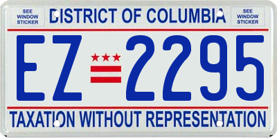 DC license plate EZ2295