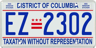 DC license plate EZ2302