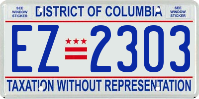 DC license plate EZ2303