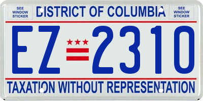 DC license plate EZ2310