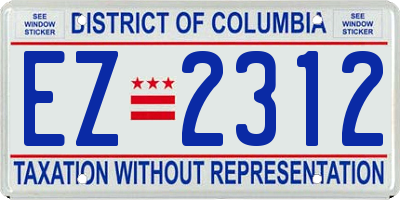 DC license plate EZ2312