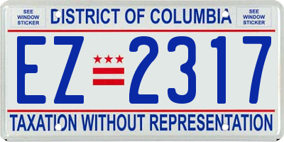 DC license plate EZ2317