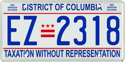 DC license plate EZ2318