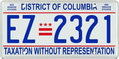 DC license plate EZ2321