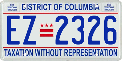 DC license plate EZ2326