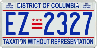 DC license plate EZ2327