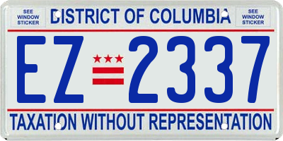 DC license plate EZ2337