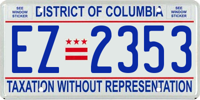 DC license plate EZ2353