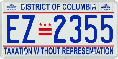 DC license plate EZ2355