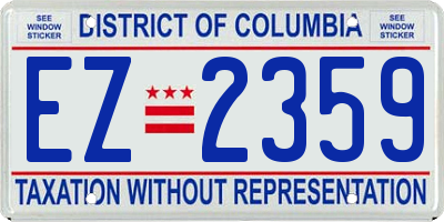 DC license plate EZ2359