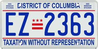 DC license plate EZ2363