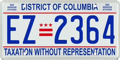 DC license plate EZ2364