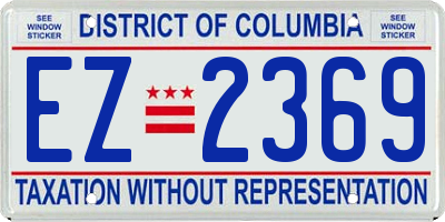 DC license plate EZ2369