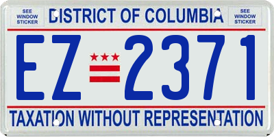 DC license plate EZ2371