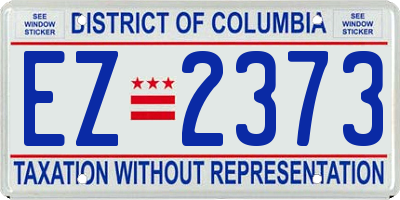 DC license plate EZ2373