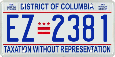 DC license plate EZ2381