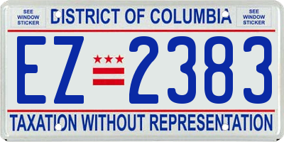 DC license plate EZ2383