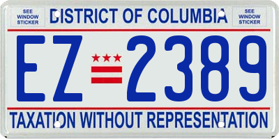 DC license plate EZ2389