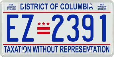 DC license plate EZ2391