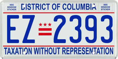 DC license plate EZ2393