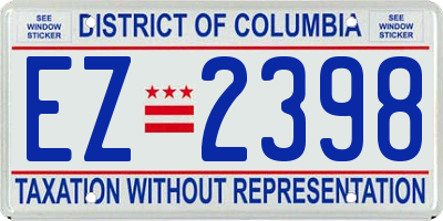 DC license plate EZ2398