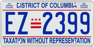 DC license plate EZ2399