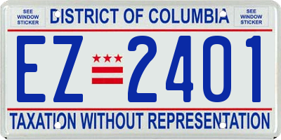 DC license plate EZ2401