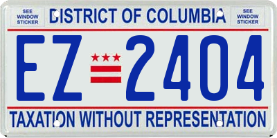 DC license plate EZ2404