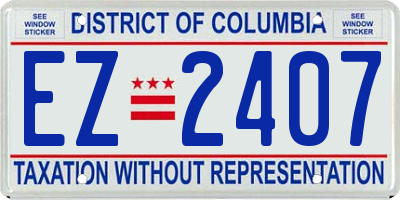 DC license plate EZ2407