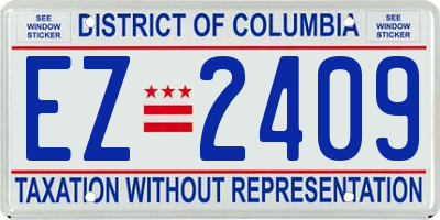 DC license plate EZ2409