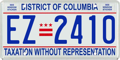 DC license plate EZ2410