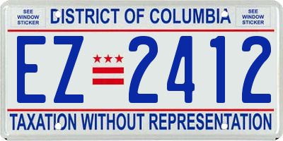 DC license plate EZ2412