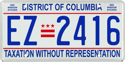 DC license plate EZ2416