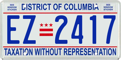 DC license plate EZ2417