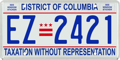 DC license plate EZ2421