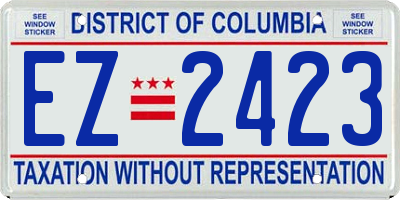 DC license plate EZ2423