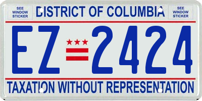 DC license plate EZ2424