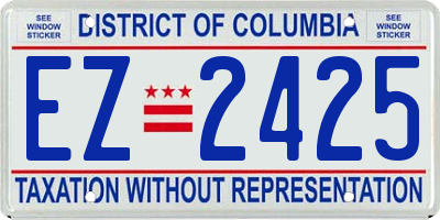 DC license plate EZ2425