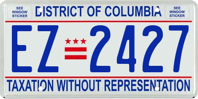 DC license plate EZ2427