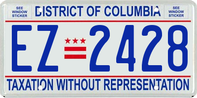 DC license plate EZ2428