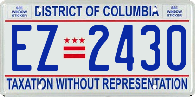 DC license plate EZ2430