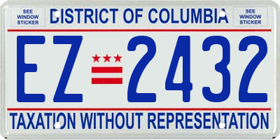 DC license plate EZ2432