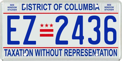 DC license plate EZ2436