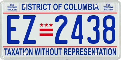 DC license plate EZ2438