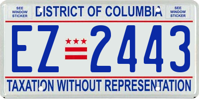 DC license plate EZ2443